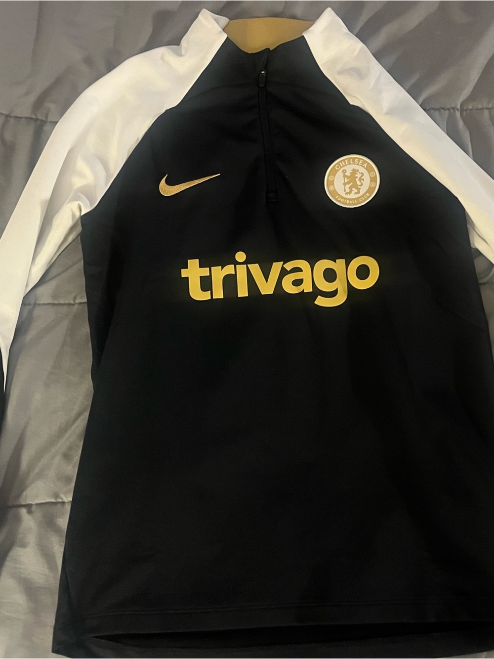 Nike Black & White Training Top with Gold Accents